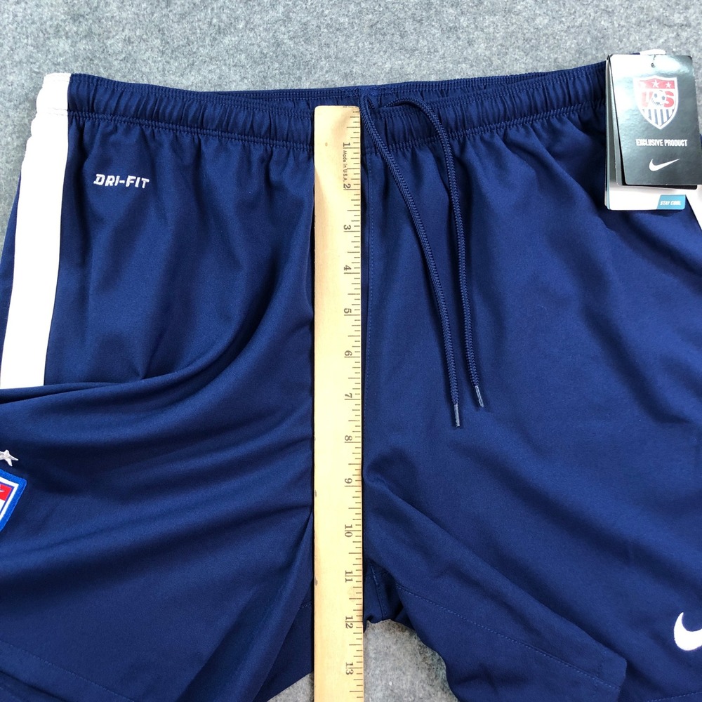 New Nike Womens US Soccer Shorts Large Blue Dri-FIT Training Navy Stay Cool NWT - Picture 13 of 16